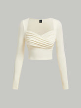 Sweetheart Neck Ruched Crop Tee